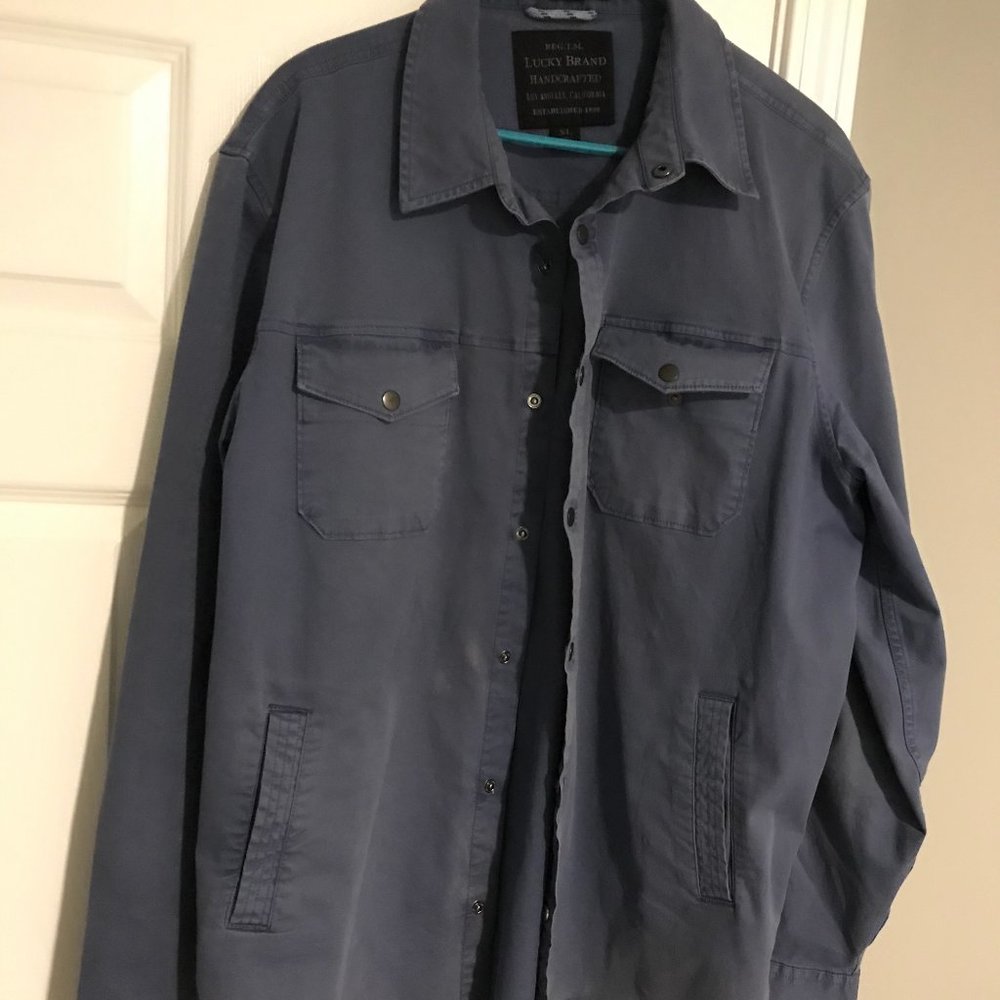 Lucky Blue Stretch Twill Shirt Jacket